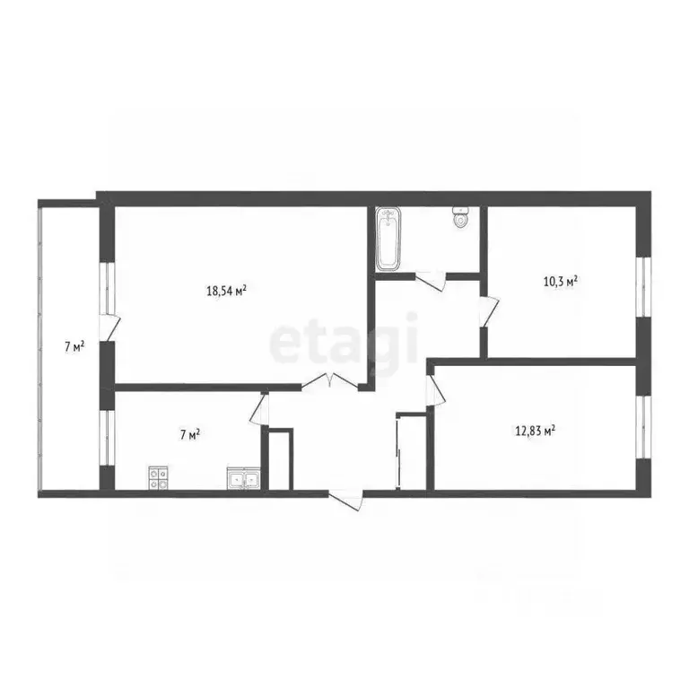 3-к кв. Вологодская область, Череповец ул. Космонавта Беляева, 41 ... - Фото 2