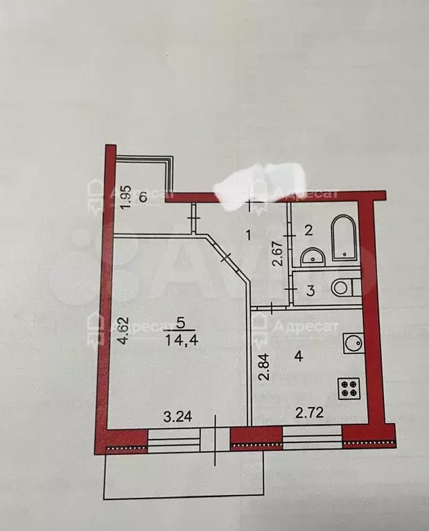 1-к. квартира, 34 м, 7/9 эт. - Фото 0