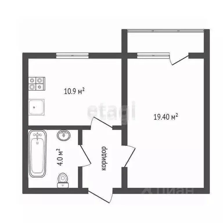 1-к кв. Воронежская область, Воронеж ул. 45-й Стрелковой Дивизии, 251 ... - Фото 2