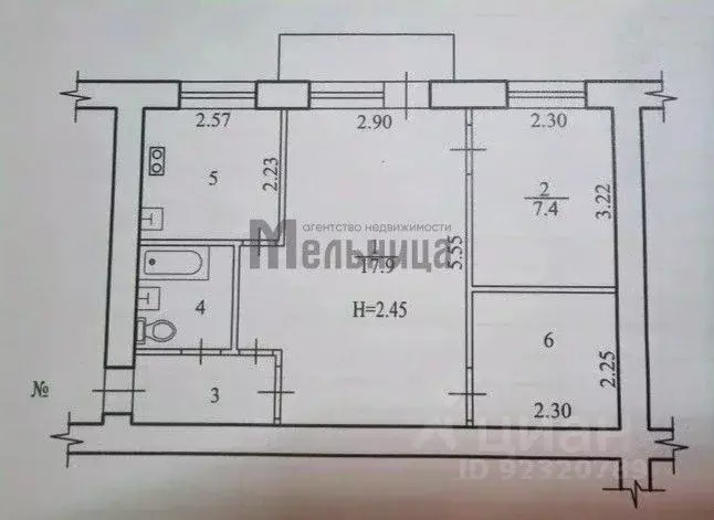 2-к кв. Волгоградская область, Волгоград ул. Гули Королевой, 4 (42.4 ... - Фото 2