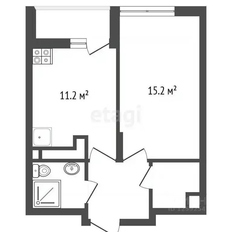 1-к кв. Крым, Симферополь ул. Кантар (37.2 м) - Фото 1