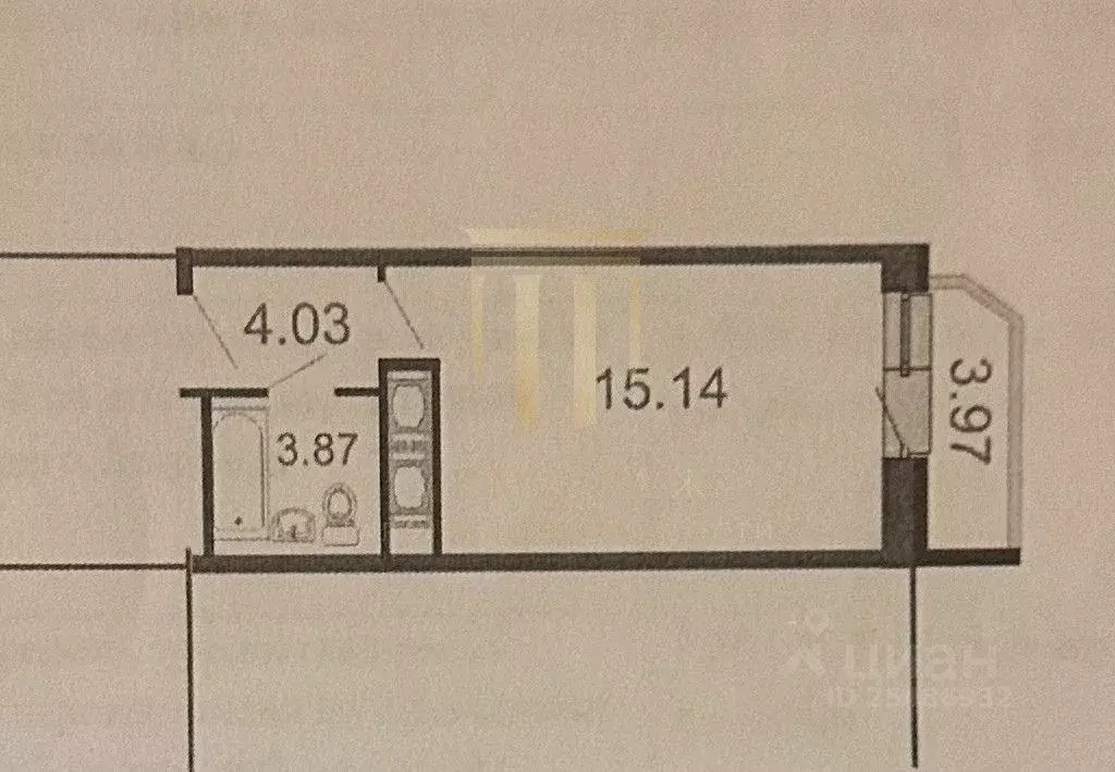 Студия Санкт-Петербург просп. Маршала Блюхера, 7к1 (25.02 м) - Фото 2