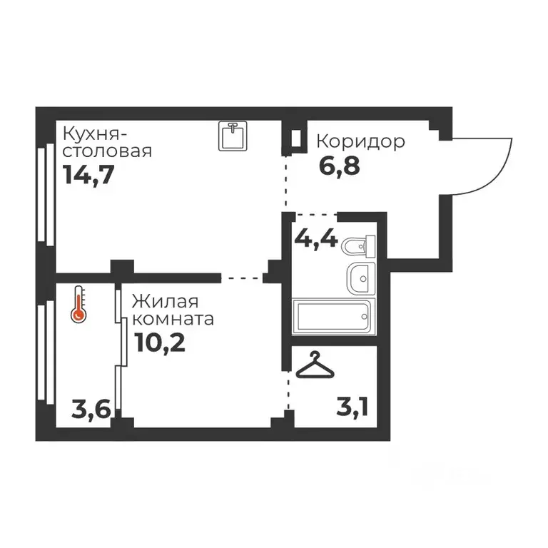 1-к кв. Челябинская область, Челябинск пос. Бабушкина,  (39.3 м) - Фото 0