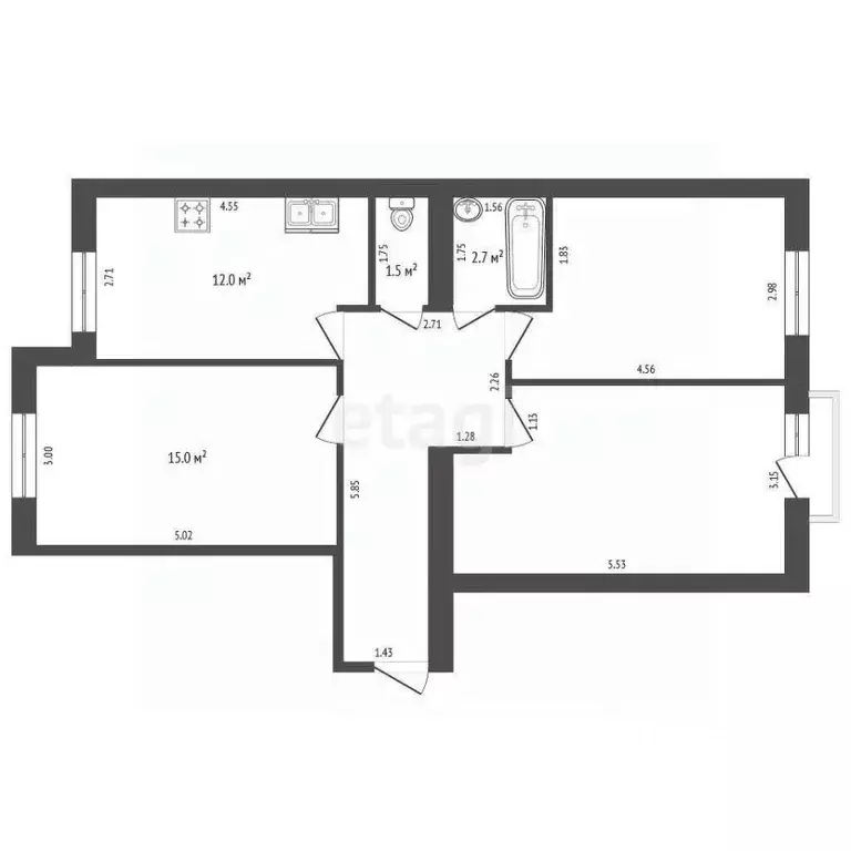 3-к кв. Калужская область, Калуга ул. Георгия Амелина, 28 (71.4 м) - Фото 1