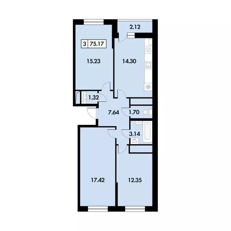 3-к кв. Рязанская область, Рязанский муниципальный округ, с. Дядьково ... - Фото 1