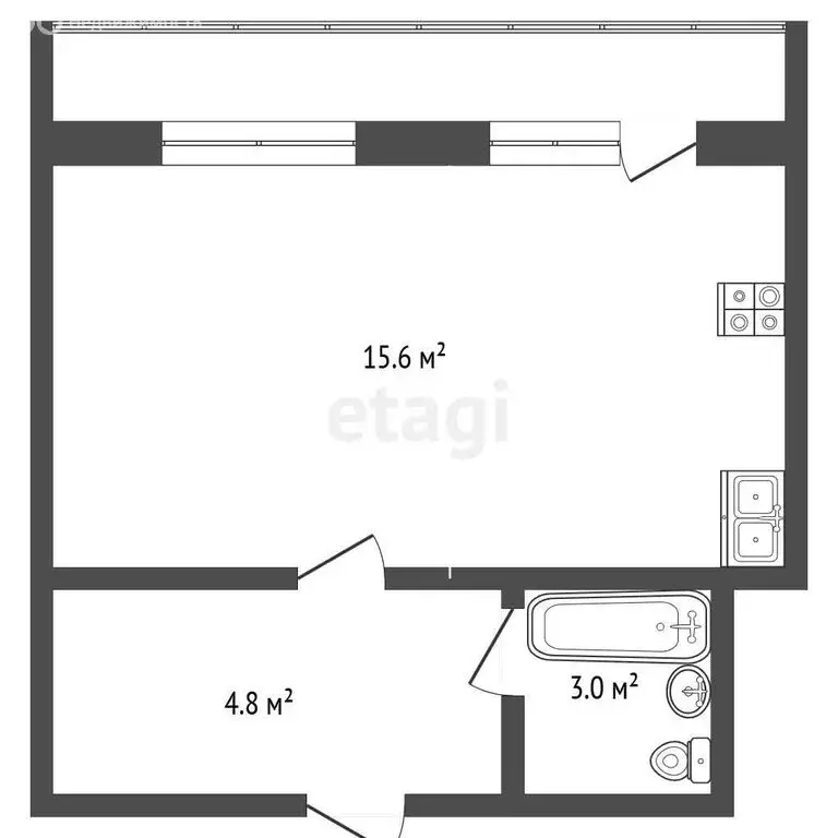 Квартира-студия: Стерлитамак, улица 7 Ноября, 5А (23.4 м) - Фото 1