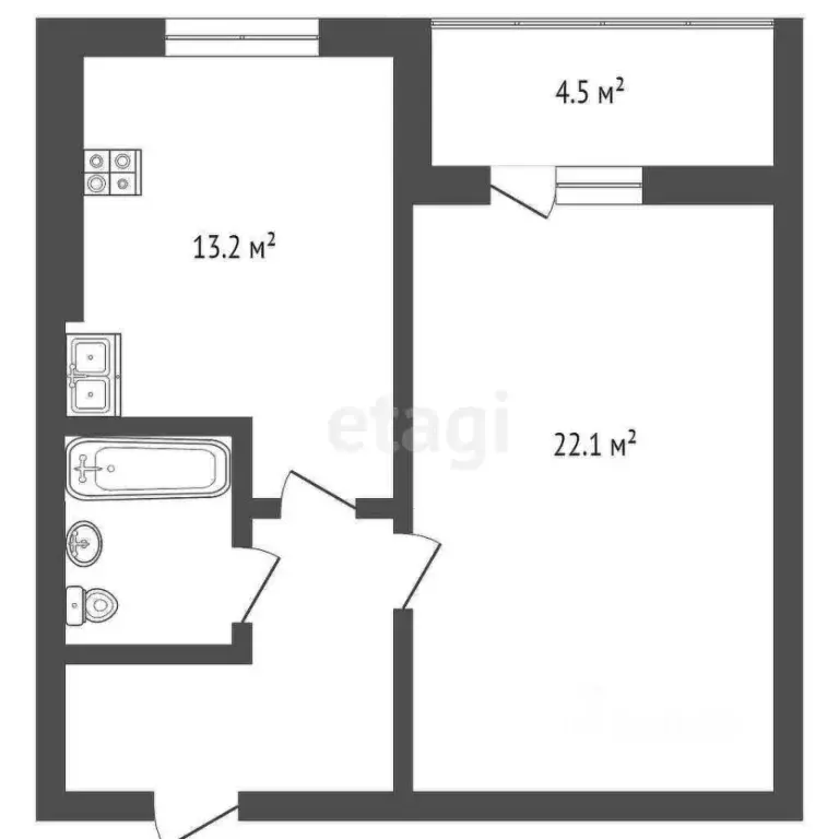 1-к кв. Костромская область, Кострома Красноармейская ул., 35 (47.5 м) - Фото 1