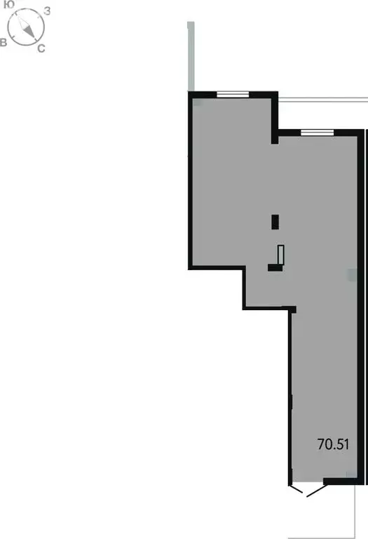 Помещение свободного назначения (70.51 м) - Фото 1