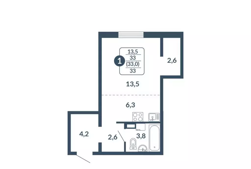 Продаётся 1-к квартира, 33 м - Фото 0