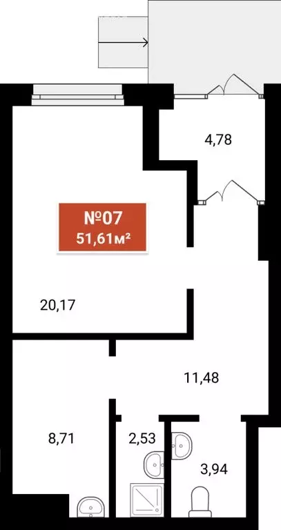 Помещение свободного назначения (51.61 м) - Фото 0