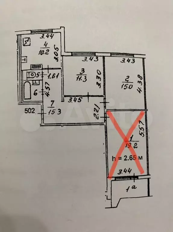 2-к. квартира, 57 м, 5/9 эт. - Фото 0