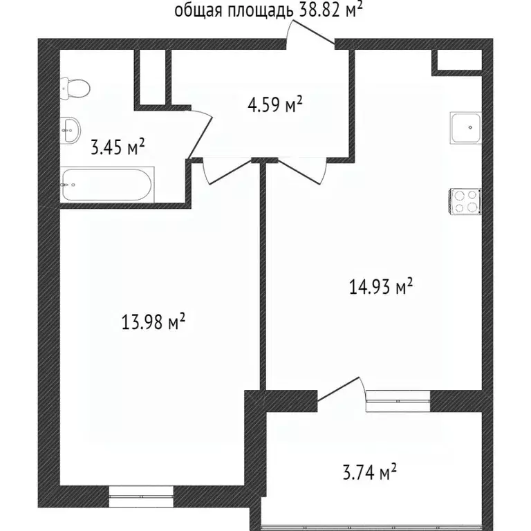 1-к кв. Ханты-Мансийский АО, Сургут Университетская ул., 43 (35.3 м) - Фото 1