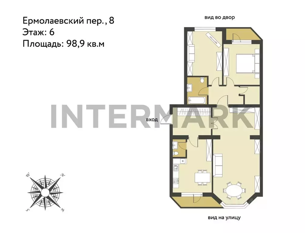 3-к кв. Москва Ермолаевский пер., 8 (98.9 м) - Фото 1