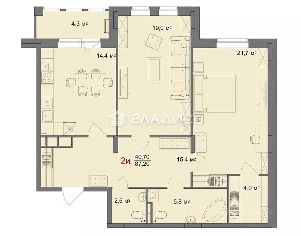 2-к кв. Владимирская область, Владимир Манежный туп., 2А (87.2 м) - Фото 2