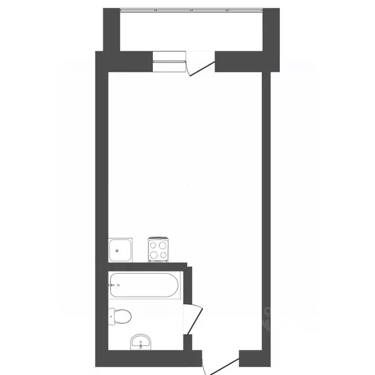 Студия Тюменская область, Тюмень Комбинатская ул., 54к2 (25.0 м) - Фото 1