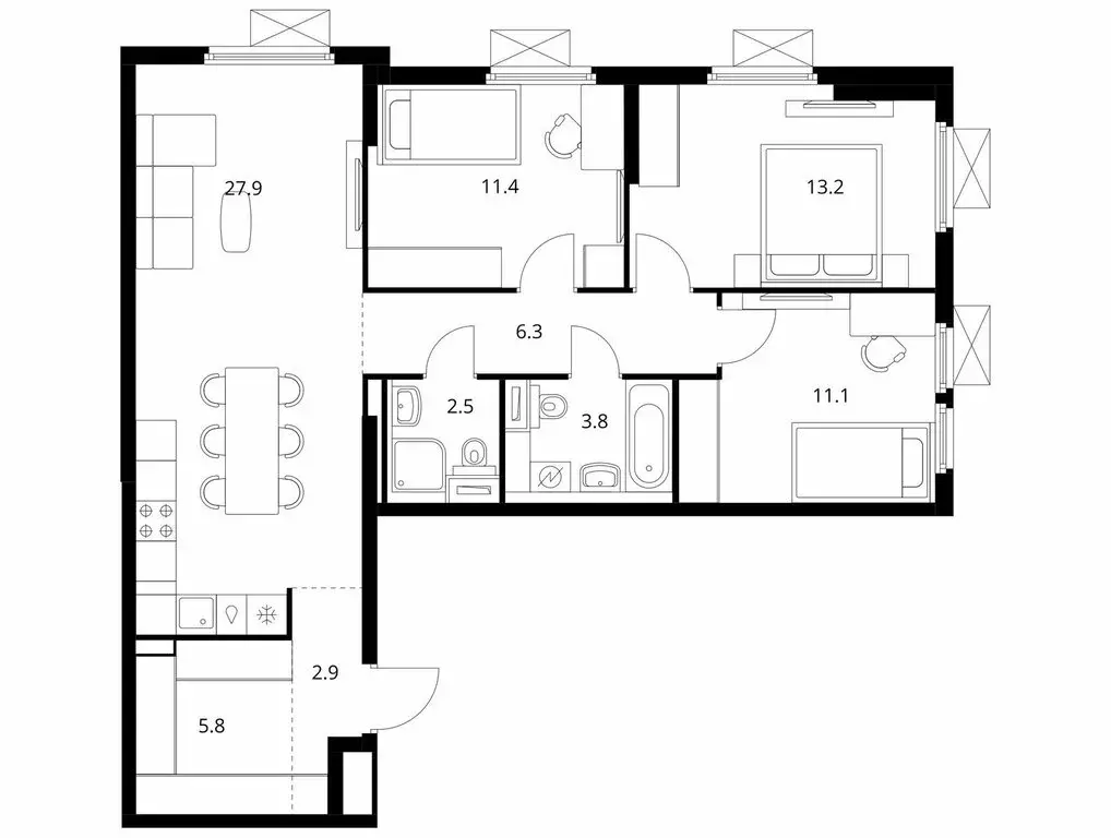 3-комнатная квартира: Мытищи, Ярославское шоссе, 120Бк1 (83.7 м) - Фото 1