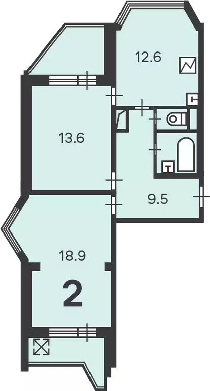 Продаётся 2-к квартира, 58.5 м - Фото 1