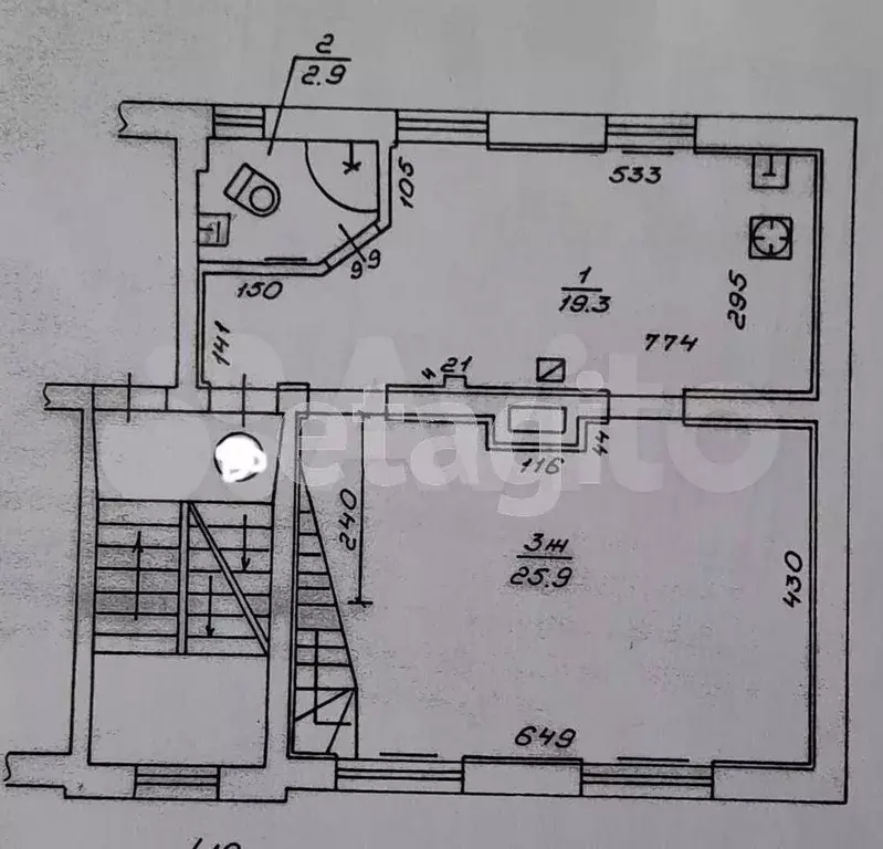 3-к. квартира, 80 м, 2/2 эт. - Фото 0