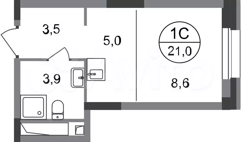 Квартира-студия, 21 м, 6/20 эт. - Фото 0