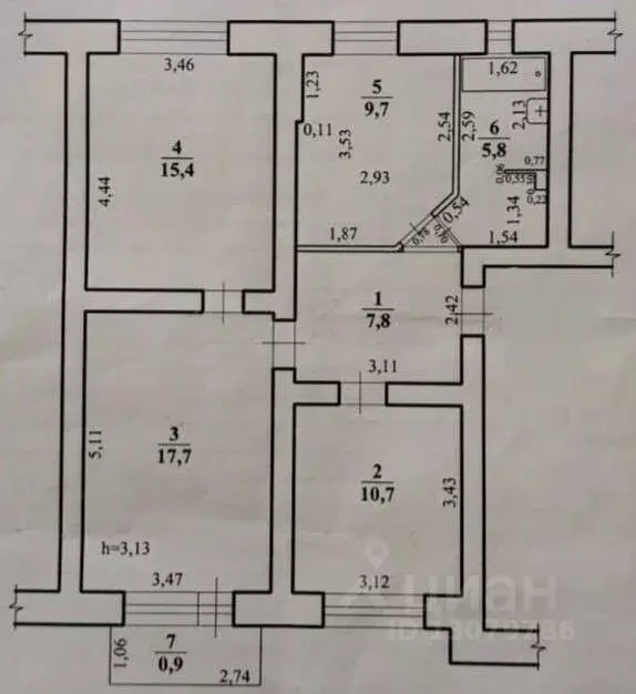 3-к кв. Забайкальский край, Чита ул. Бутина, 44 (67.1 м) - Фото 1