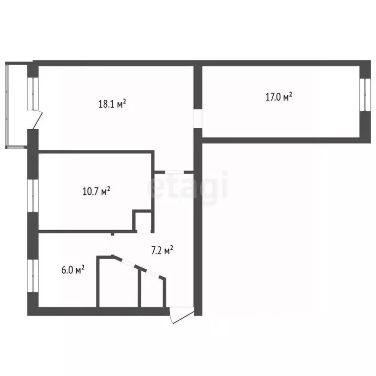 3-к кв. Воронежская область, Лиски ул. 19 Партсъезда, 3 (60.0 м) - Фото 2