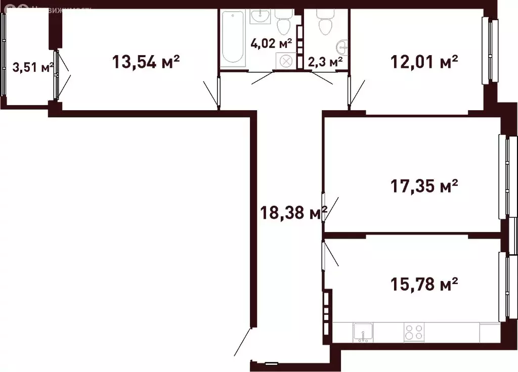 3-комнатная квартира: Екатеринбург, улица Калинина, 55 (85.14 м) - Фото 0