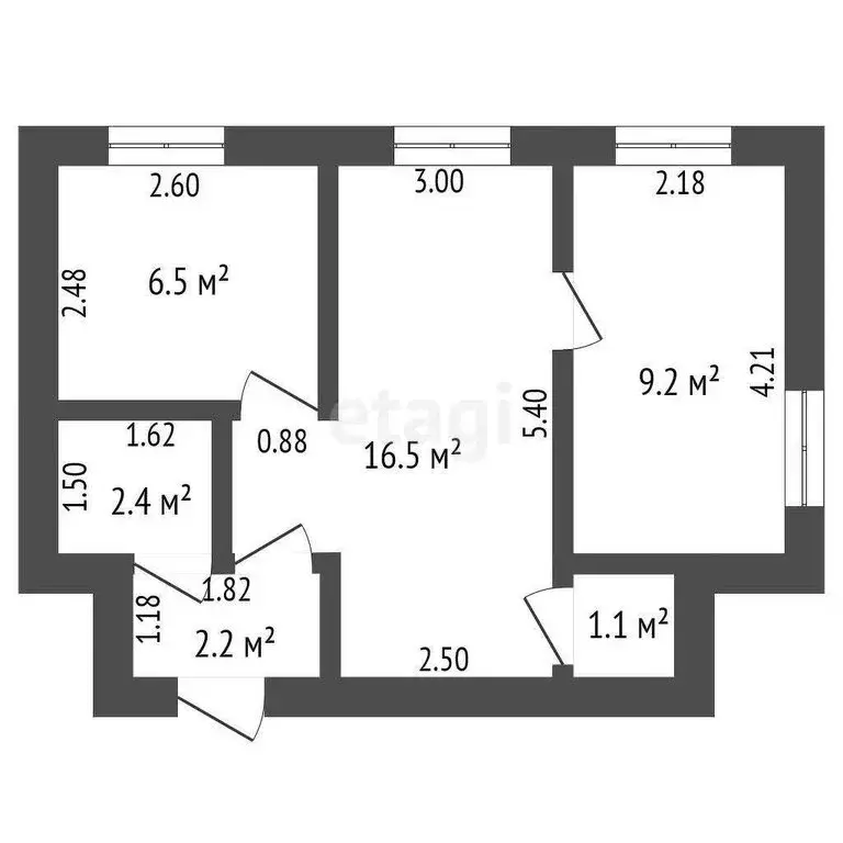 2-комнатная квартира: Голышманово, улица Стройгородок, 1 (40 м) - Фото 1