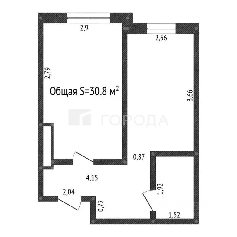 1-к кв. Алтайский край, Барнаул ул. Короленко, 45 (30.8 м) - Фото 2