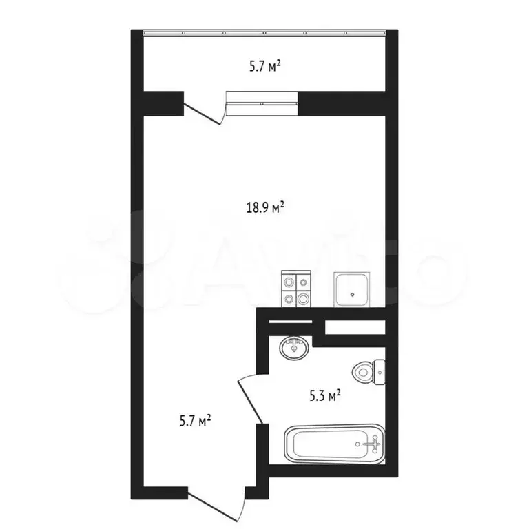 Квартира-студия, 36 м, 9/15 эт. - Фото 0