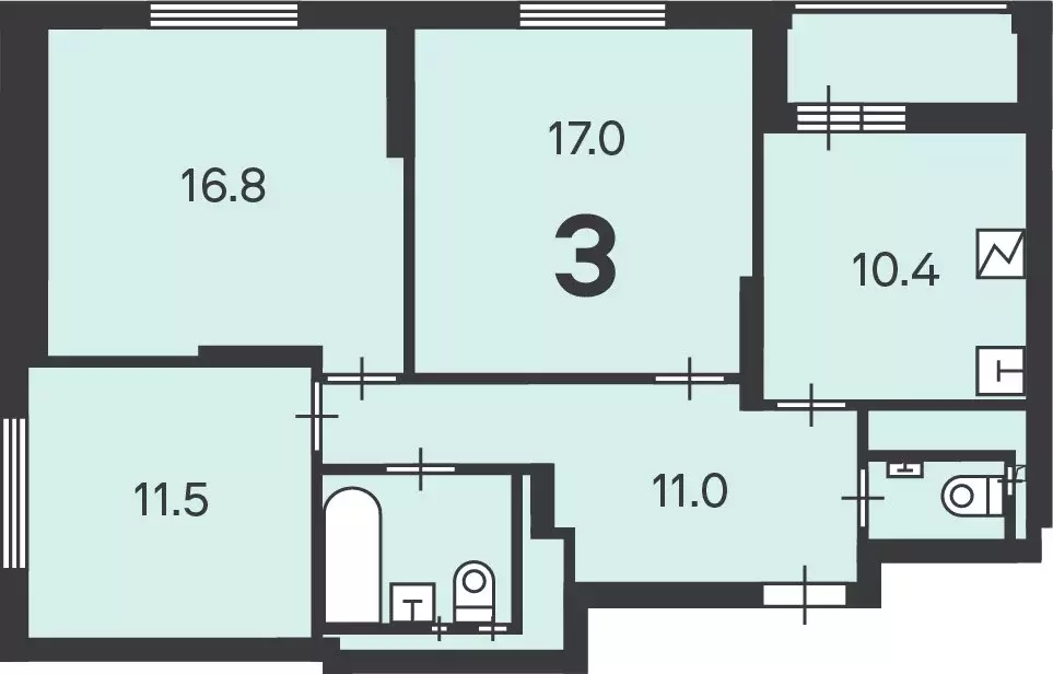 Продаётся 3-к квартира, 72.8 м - Фото 1
