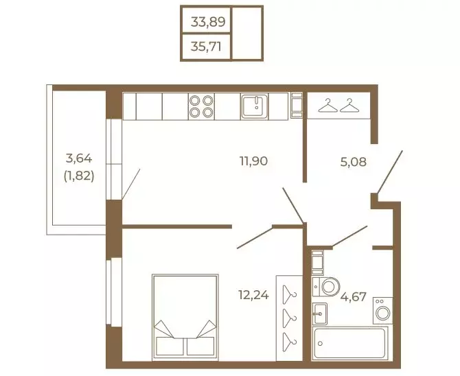 1-комнатная квартира: Сертолово, ЖК Новая История (35.71 м) - Фото 1