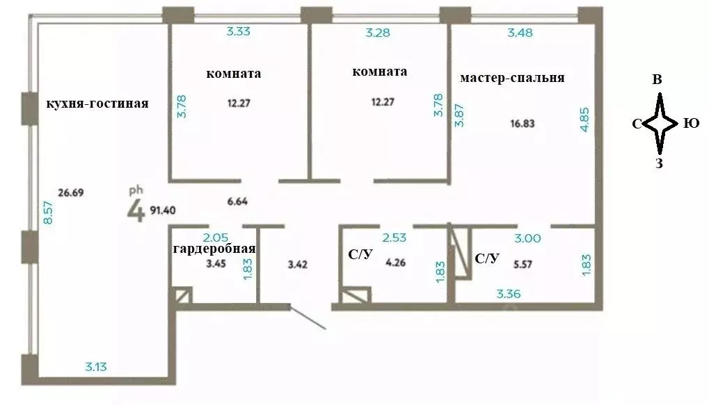 3-к кв. Москва ул. Мустая Карима, 12 (92.8 м) - Фото 2