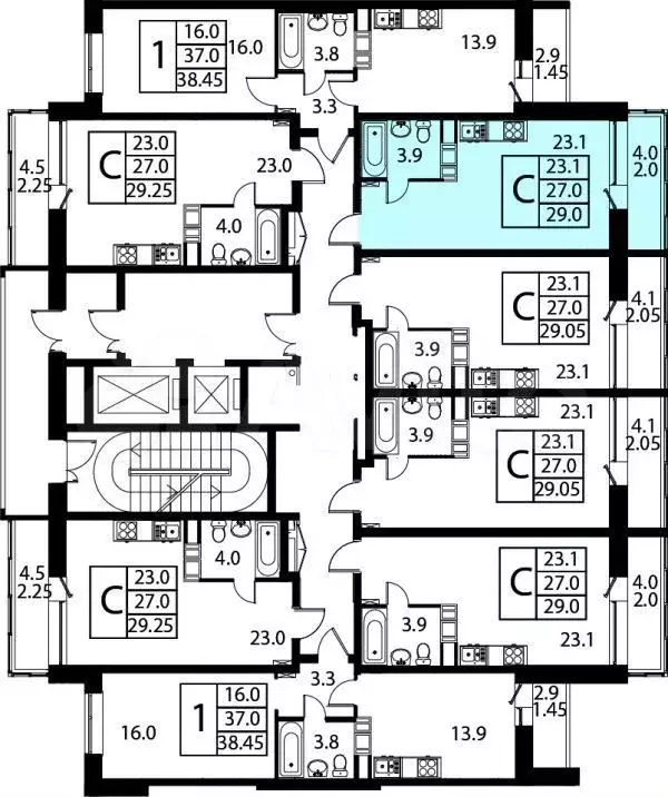 Квартира-студия, 29 м, 3/11 эт. - Фото 1