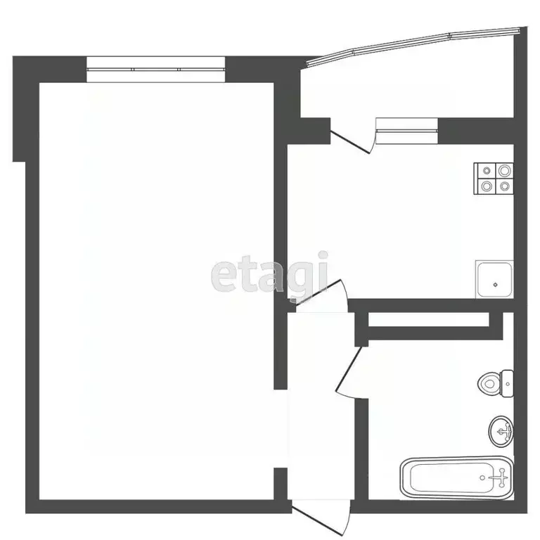 1-к кв. Тюменская область, Тюмень Кремлевская ул., 110к1 (43.6 м) - Фото 1