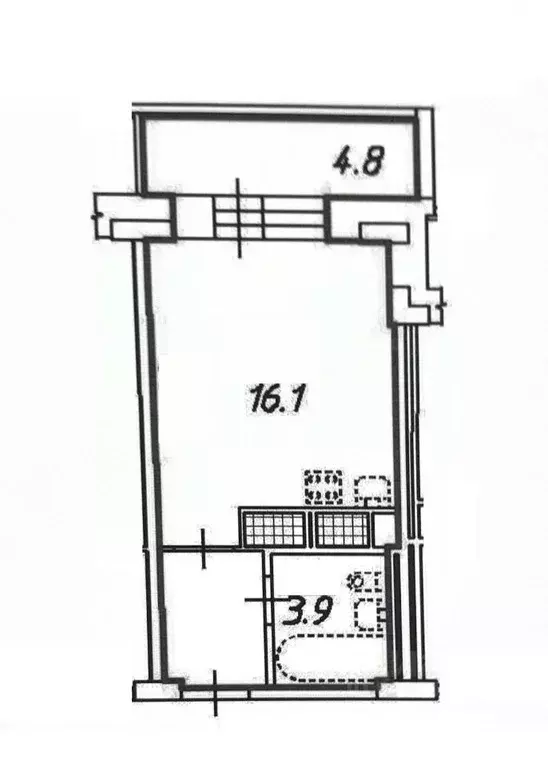Студия Санкт-Петербург Туристская ул., 20к2 (23.5 м) - Фото 2