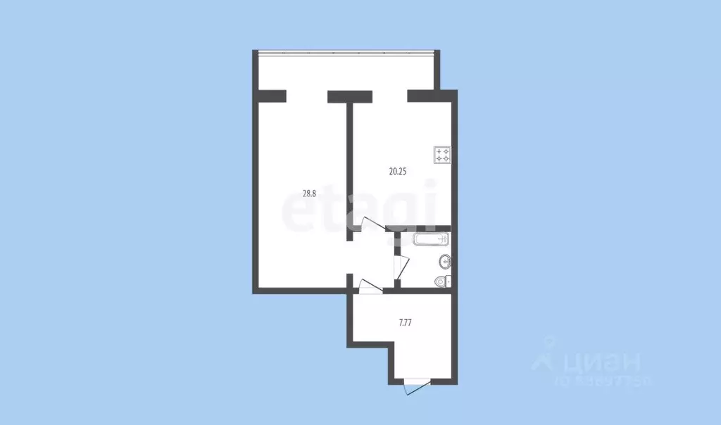 1-к кв. Карачаево-Черкесия, Черкесск ул. Панфилова, 44 (63.4 м) - Фото 1