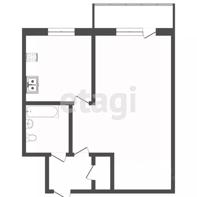 1-к кв. Тюменская область, Тюмень Рижская ул., 56 (29.9 м) - Фото 1
