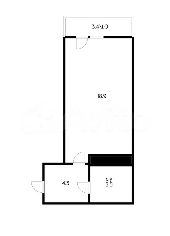 Квартира-студия, 29 м, 4/24 эт. - Фото 0