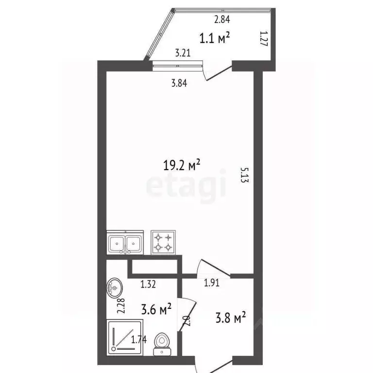 Студия Ленинградская область, Мурино Всеволожский район, ул. Шоссе в ... - Фото 2