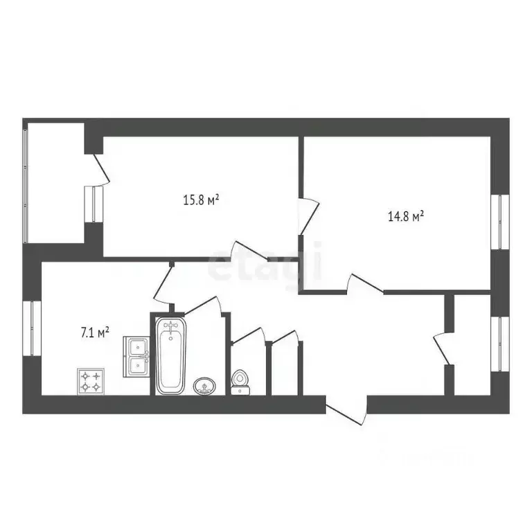 2-к кв. Санкт-Петербург ул. Шостаковича, 1/9 (52.4 м) - Фото 1