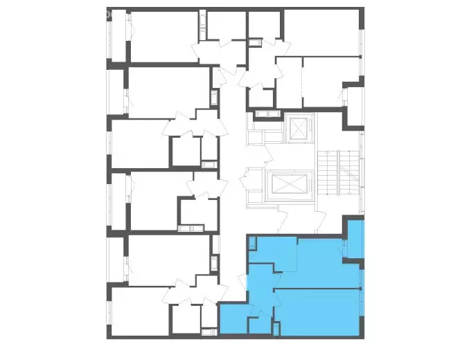 2-комнатная квартира: посёлок Шушары, Старорусский проспект, 3к1 (42.8 ... - Фото 2