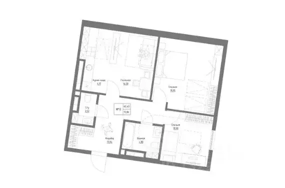 3-к кв. Татарстан, Казань Резиденция на Сары Садыковой жилой комплекс ... - Фото 1