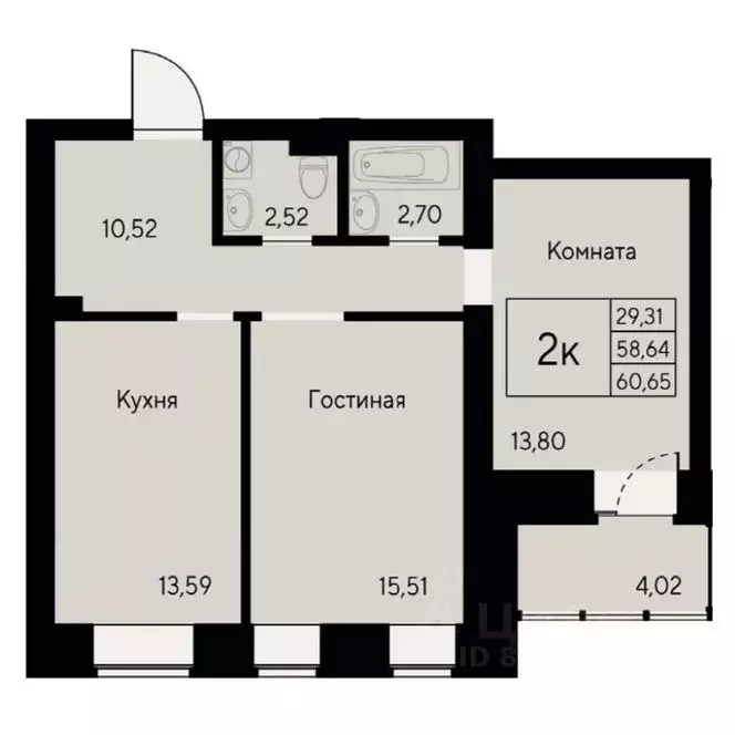 2-к кв. Красноярский край, Красноярск ул. Елены Стасовой, 80 (61.5 м) - Фото 0