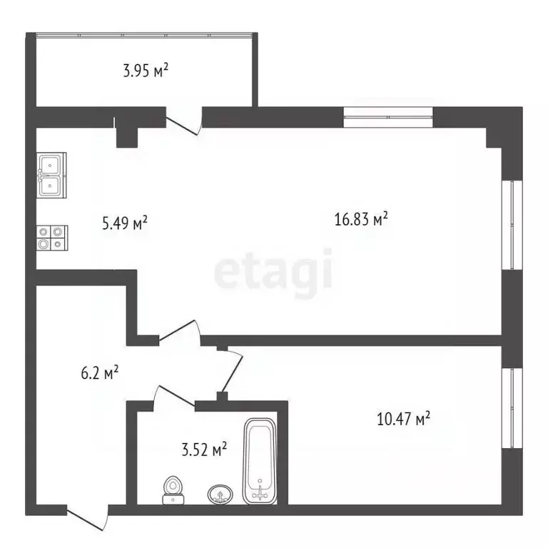 2-к кв. Саха (Якутия), Якутск ул. Рыдзинского, 24к2 (42.7 м) - Фото 2