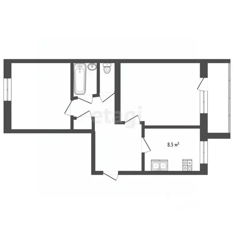 2-к кв. Забайкальский край, Чита Угданская ул., 40 (52.6 м) - Фото 2