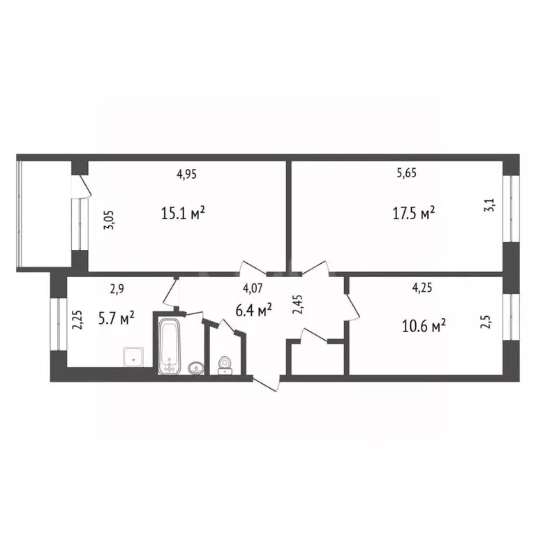 3-к кв. Иркутская область, Иркутск Карпинская ул., 21А (59.6 м) - Фото 2