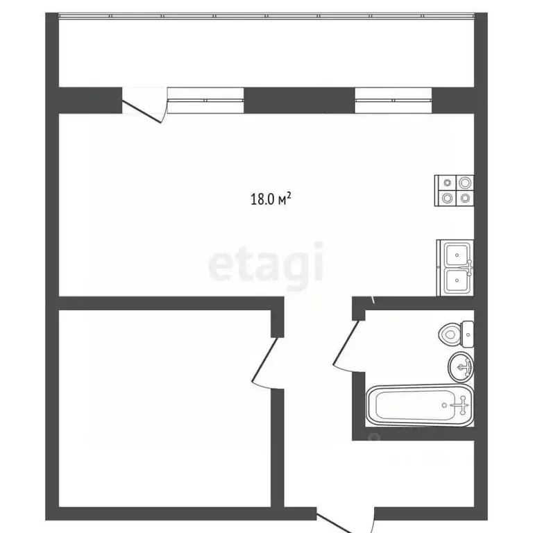 1-к кв. Вологодская область, Череповец Первомайская ул., 34 (35.1 м) - Фото 2