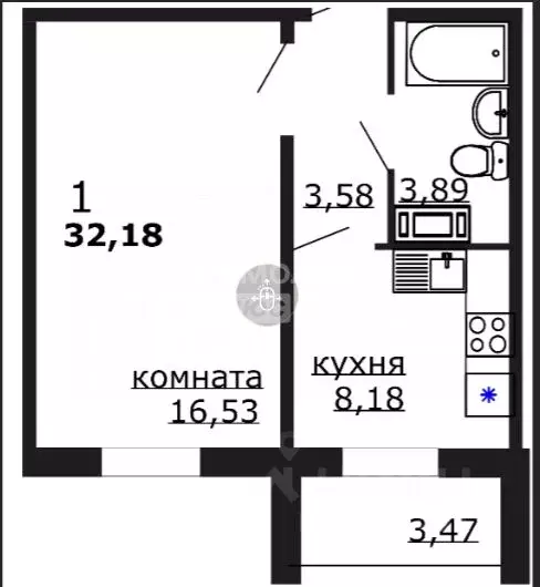 1-к кв. Челябинская область, Челябинск ул. Маршала Чуйкова, 32 (32.0 ... - Фото 2
