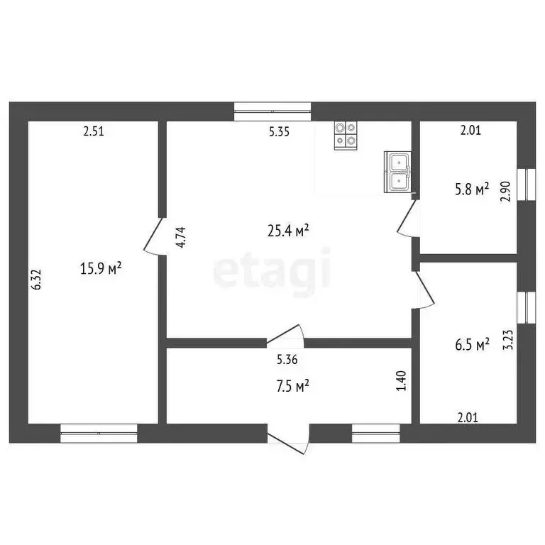 Дом в Тюмень, садовое товарищество Рябинка-2 (61.1 м) - Фото 1