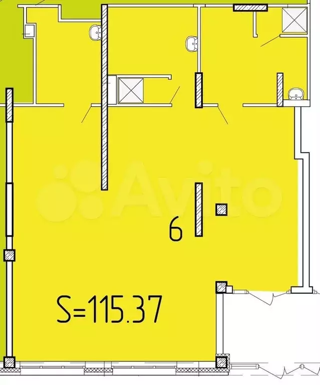 Коммерция в новом доме, 115.4 м - Фото 0